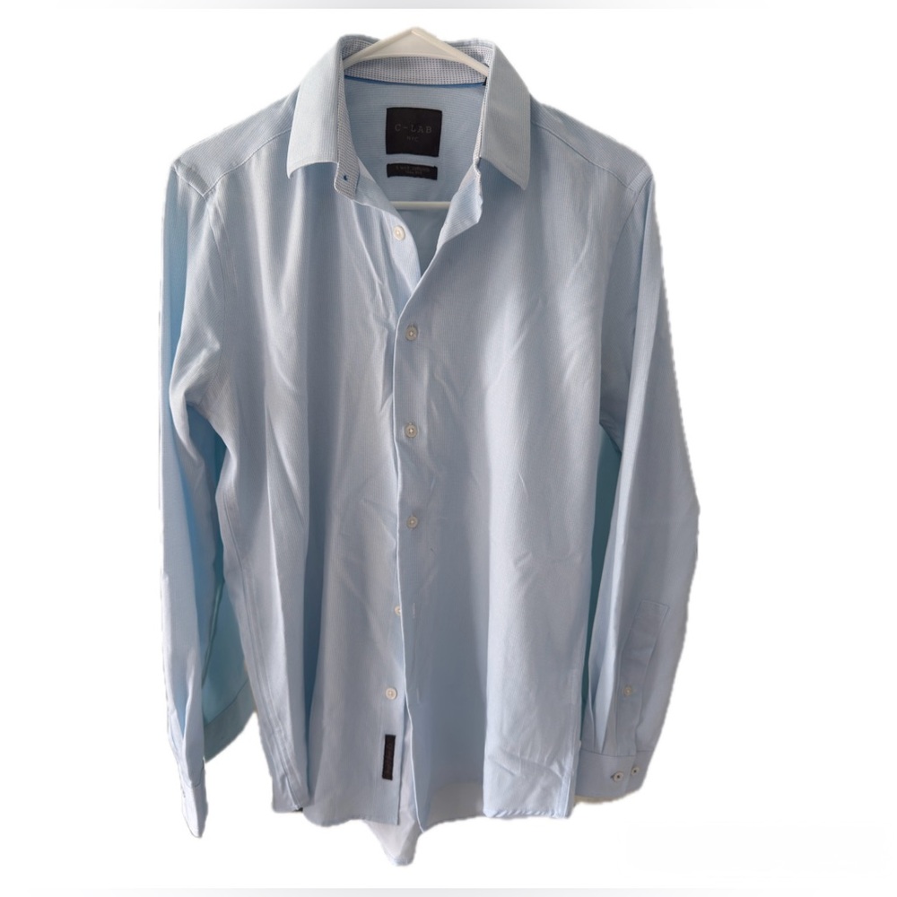 Classic Sky Blue Men's Dress Shirt